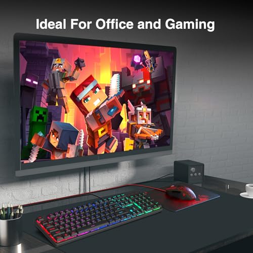 Image of Redragon S107 Gaming Keyboard and Mouse, RGB Gaming Keyboard and 3200 DPI Mouse Combo with Large Mouse Pad, 25-Key Anti-Ghosting, Mechanical Feeling Keyboard, Plug & Play to PC, Laptop