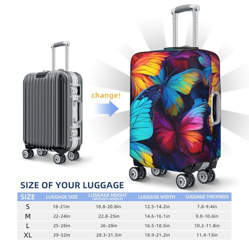 Colorful Cute Butterfly Travel Luggage Cover for Suitcase Anti-Scratch Fashion Suitcase Protector Washable Elastic Baggage Covers Fits 29-32 Inch Luggage for Travel Beach Holiday3