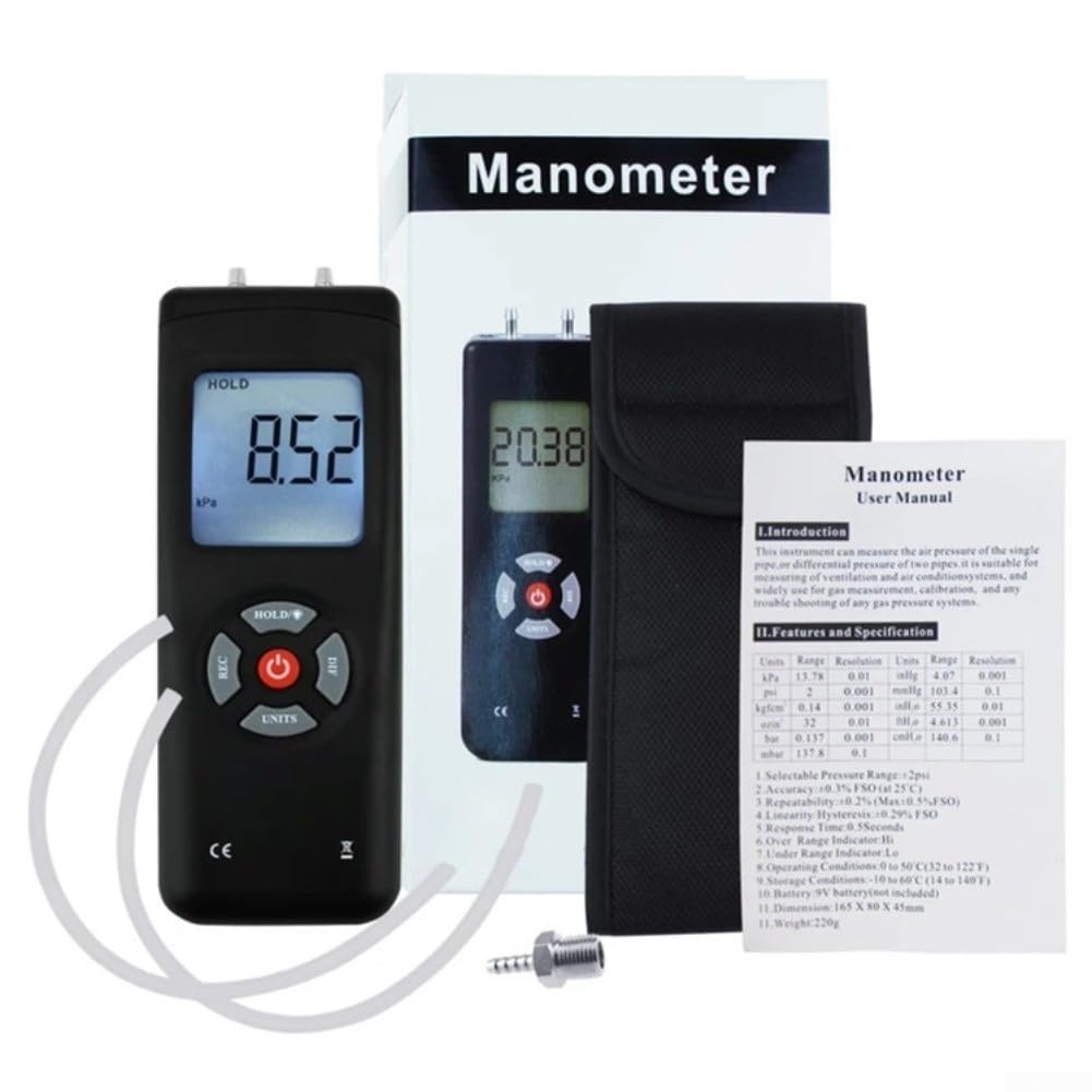 HVAC Air Pressure Meter 13.78kPa with LCD Display