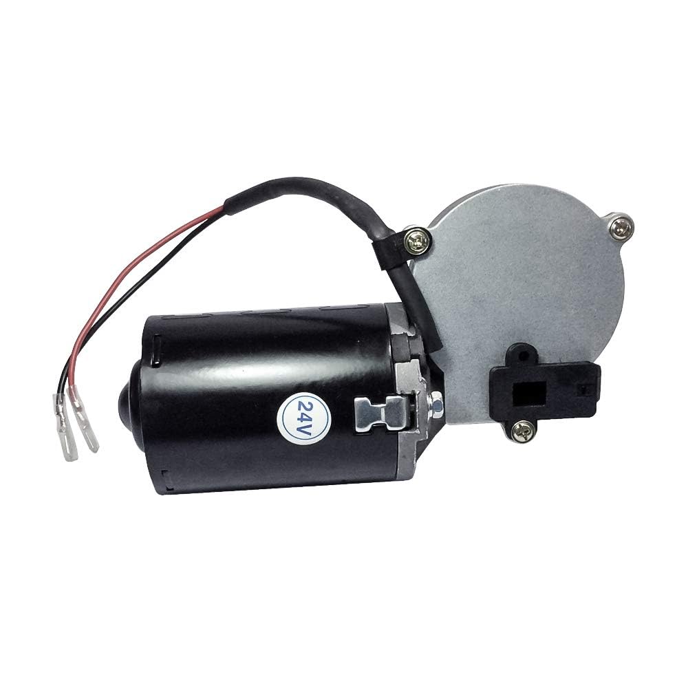 Motoriduttore DC 24V 50rpm Motoriduttore elettrico a vite senza fine con doppio albero piatto (scatola ingranaggi destra), a basso rumore, adatto per la sostituzione della porta del garage