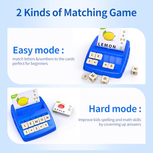 DEGIDEGI Educational Toys for Kids Ages 3-8, Matching Letter Spelling Math Counting Game,Learning Game for Preschool& Kindergarten Kids, Birthday Gifts for 3 4 5 6 7 Year Olds Boys&Girls - Image 2