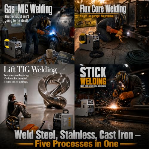 Image of SSimder 5 in 1 Multiprocess Pulse MIG Welder, 140A for Home Garage DIY