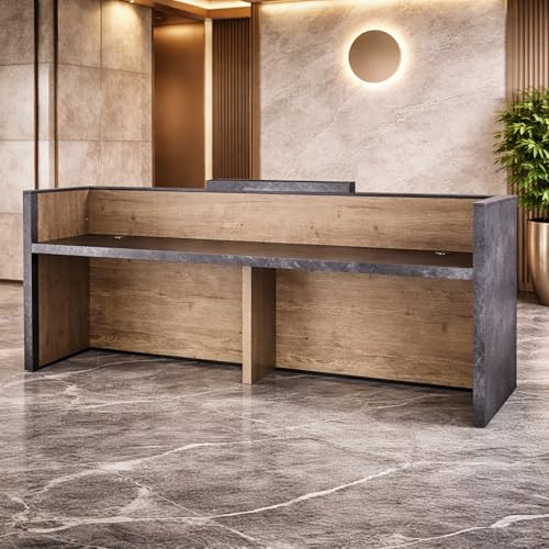 Image of Modern Reception Desk for Office, Clinic | Luxury Front Reception Counter Table with Storage | Particle Board Reception Table for Spaces - (RCT-038 LPB L6W2)
