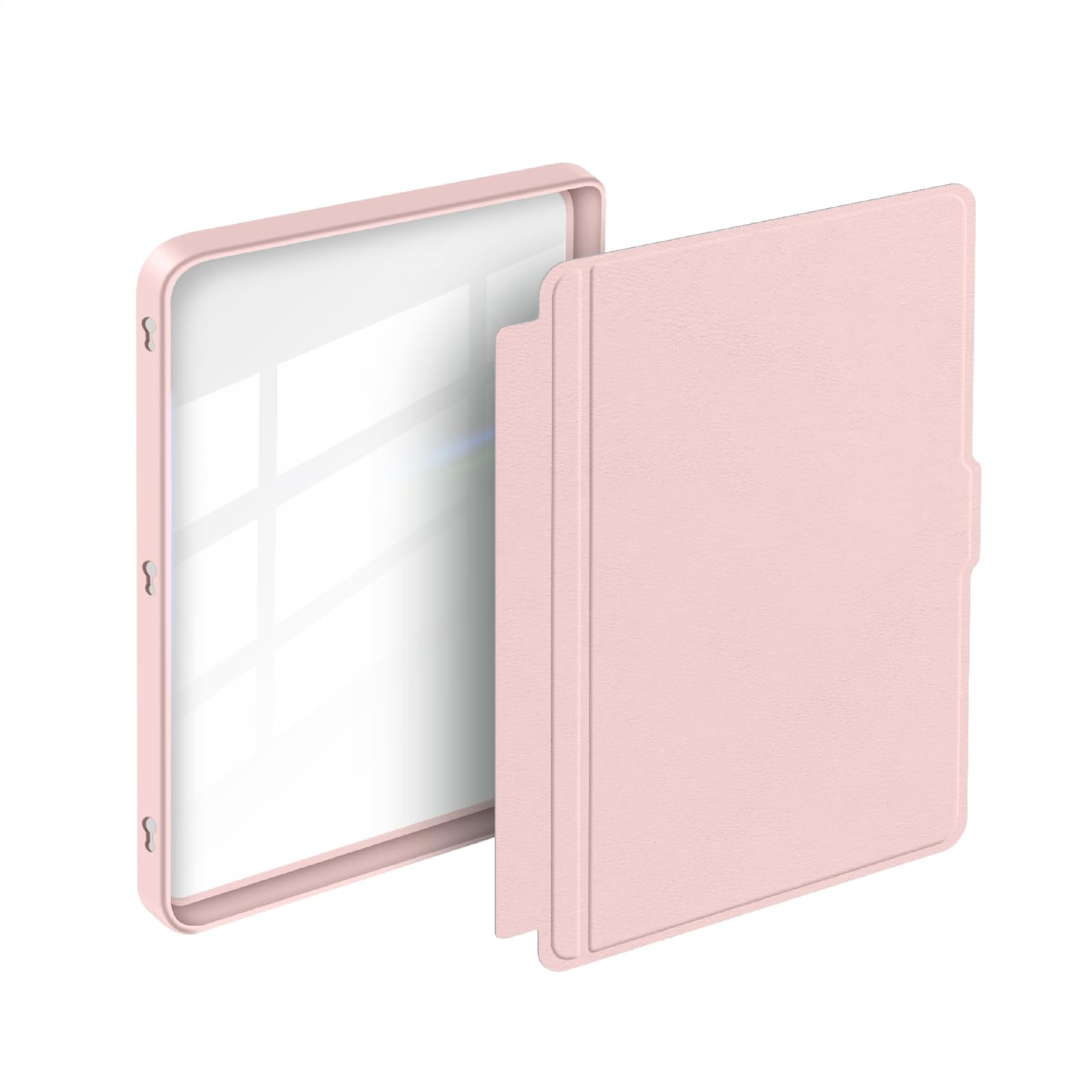 GIOPUEY Cover Compatibile con Kobo Clara Colour/Clara BW/Clara 2E, Flip Pelle + PC TPU Trasparente Guscio Rigido Posteriore - Pink