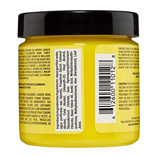 MANIC PANIC Classic Electric Banana Semi Permanent Hair Color - Bright Neon Yellow Hair Dye for Women & Men That Lasts 4-6 Weeks - Vegan, Ammonia & Cruelty-Free - Create & Mix Custom Shades (4oz)