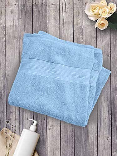 Image of Bombay Dyeing Super Ultrx Zero Twist Plain Dyed 650 GSM Cotton Bath Towel - Ultrx Cornflower