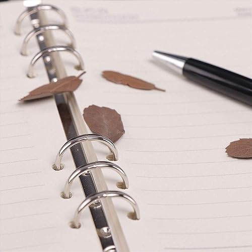 Miniatura 3 de Cuaderno clásico recargable A5 de cuero con 6 agujeros, organizador personal, organizador de cuadernos, reutilizable, multifuncional