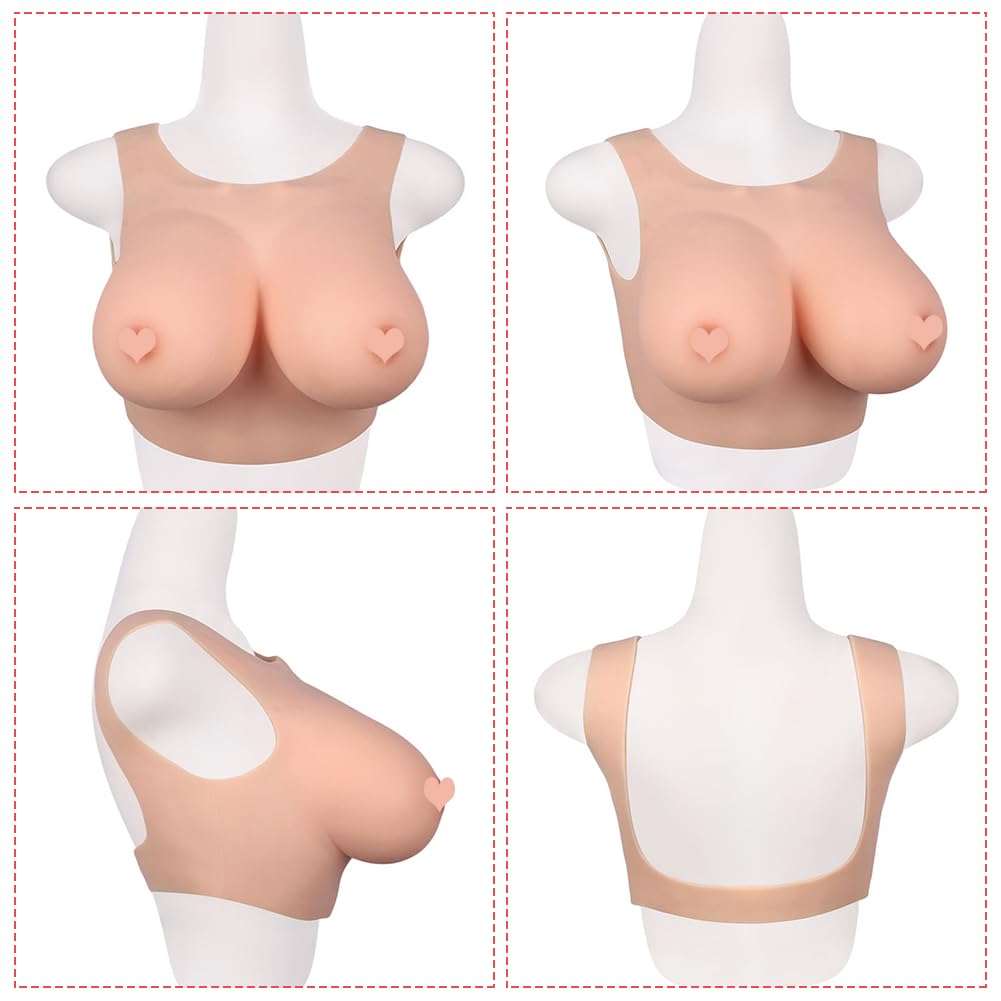 ZWSM Forme Del Seno In Silicone Realistiche Tette Finte Rinforzatore Di Tette Transgender Sissy Drag Queen Crossdresser Corazze,Color 1,C Cup Cotton - Foto 5