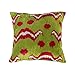 Federa per cuscino in velluto Ikat in seta con colori verde e rosso, lato anteriore in 100% velluto di seta. Il retro è morbido tessuto verde (45 x 45 cm)