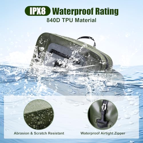 Goture Bolsa de Cintura para Pesca Impermeable, Bolsa Grande de 9L con Recubrimiento TPU miniatura 2