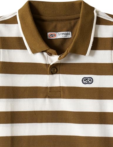 Image of Amazon Brand - Symbol Boys Cotton Rich Striped Polo Tshirt | Collar Tshirts | Half Sleeves | Regular Fit