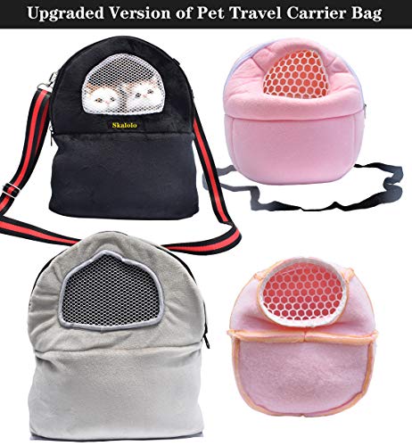 Small Animals Hamster Carrier Bag,Super Soft Coral Fleece Bonding Pouch with Adjustable Strap for Squirrel, Mice, Rats… - Image 3