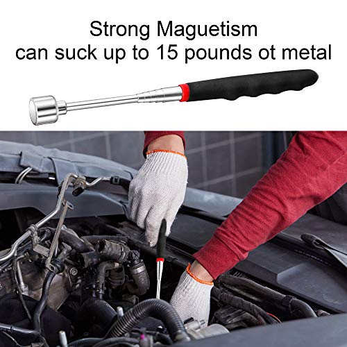 Magnetische telescopische pick-up grijper gereedschapsset inclusief 15 lbs/1,5 lbs met LED-licht/ronde/vierkante… - Image 7