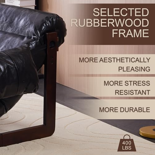 Sillón Vintage Piel Cera Negro miniatura 6