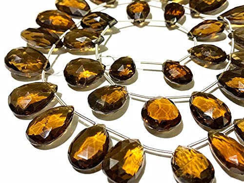 Perles en quartz champagne naturel 12x17mm pour la création de colliers