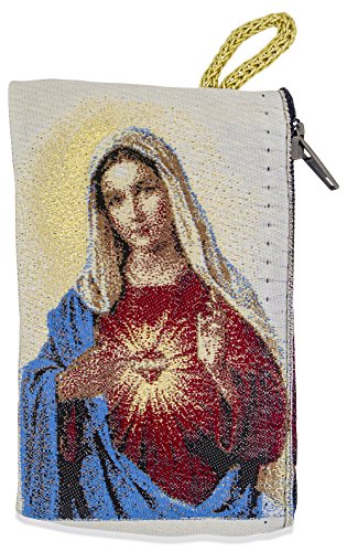 Venerare Embroidered Rosary Pouch (Small, Immaculate Heart of Mary)
