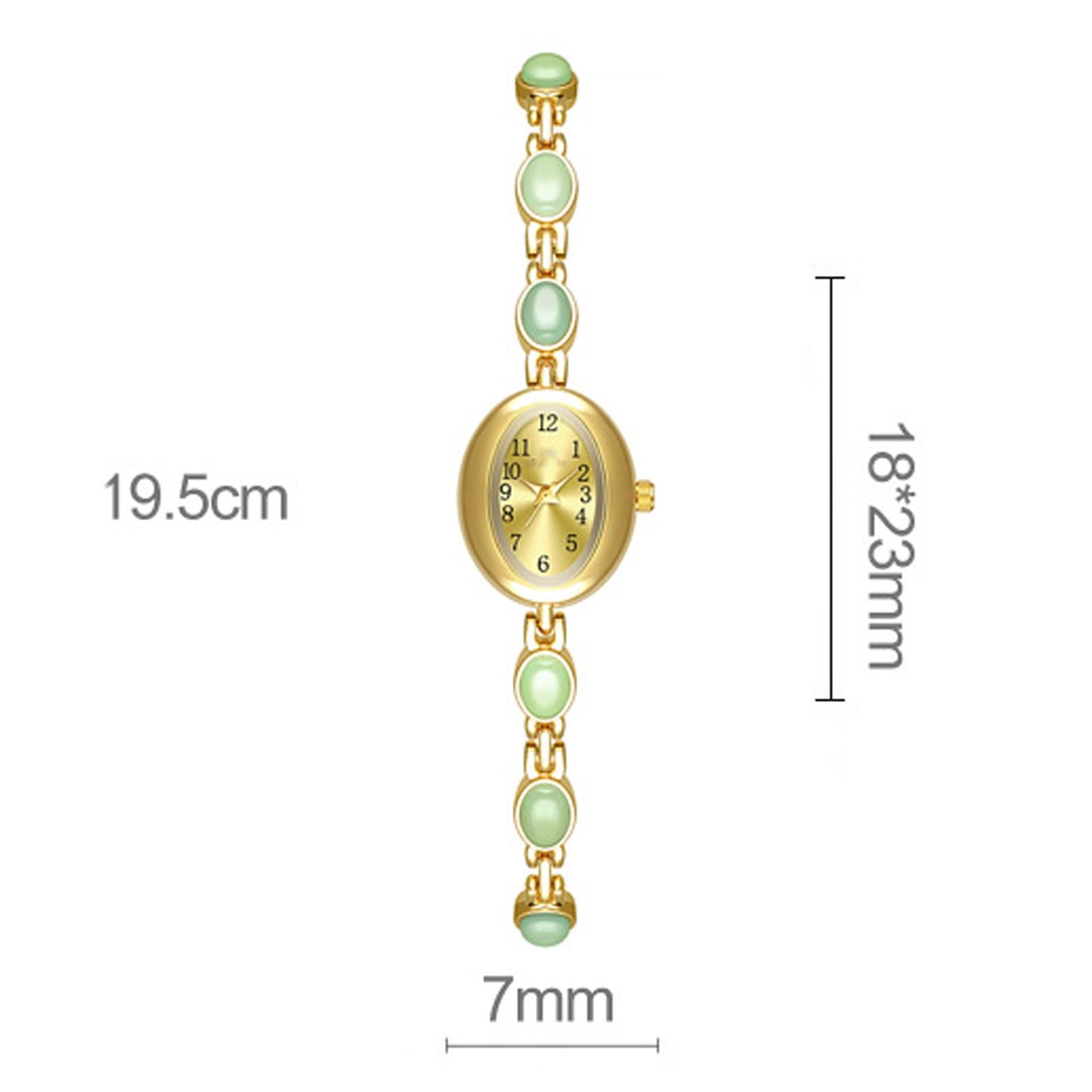 Orologio di lusso con intarsi in avventurina e nefrite, orologio al quarzo ovale, orologio con bracciale impermeabile, può essere regalato alle donne Orologio da polso