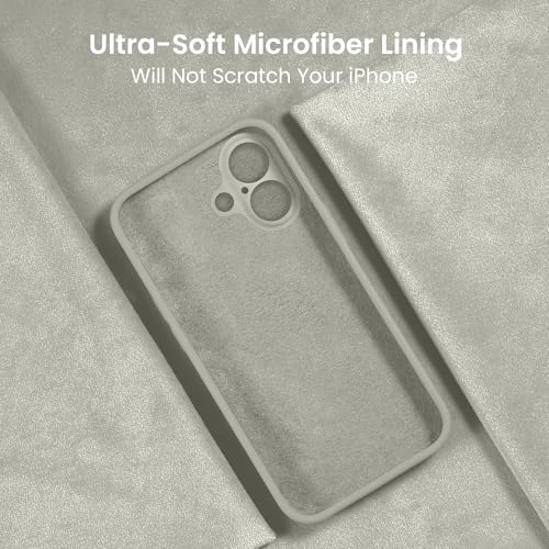 Image of FireNova Designed for iPhone 16 Case, Silicone Upgraded [Camera Protection] Phone Case, Soft Anti-Scratch Microfiber Lining Inside, 6.1 inch, Stone