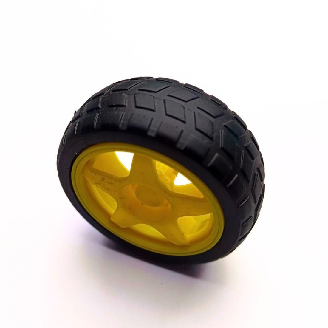BO Motor Wheels – Yellow (Pack of 6) Lightweight Plastic Wheels for DIY Robotics, Hobby Projects, and Educational Kits - Image 3 thumbnail