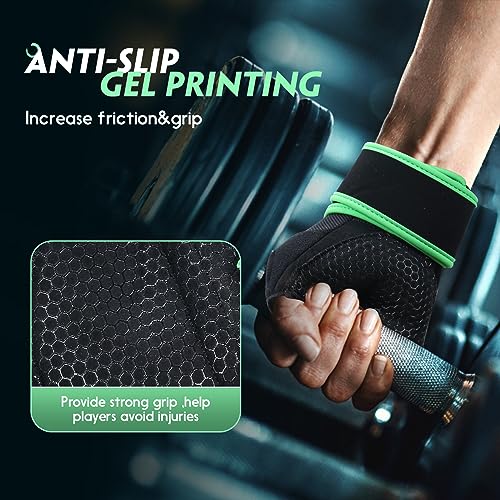 Image of Workout Gloves Gym Gloves Weight Lifting Gloves for Men Women with Full Palm Pad,Strong Wrist Wraps Support,Enhanced Grip,for Fitness,Training,Weightlifting,Exercise