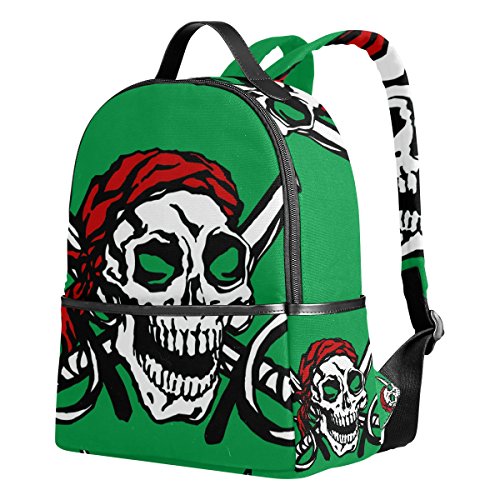 Ahomy Mochila Escolar  Calavera Pirata Bolsa de Viaje Grande Casual para Adolescentes