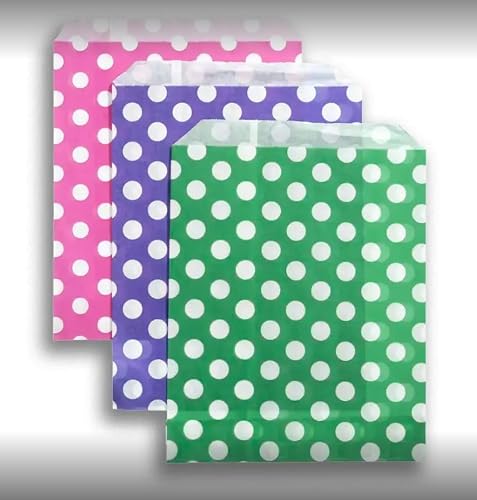 Ezkart Mixed Polka Dot | Assorted Striped Candy Paper Bags Is Perfect For Wedding Cake Gift Shops, Kids Parties, Popcorn Bags, Sweet Bags And Biscuit Bags (, 1000 Bags)
