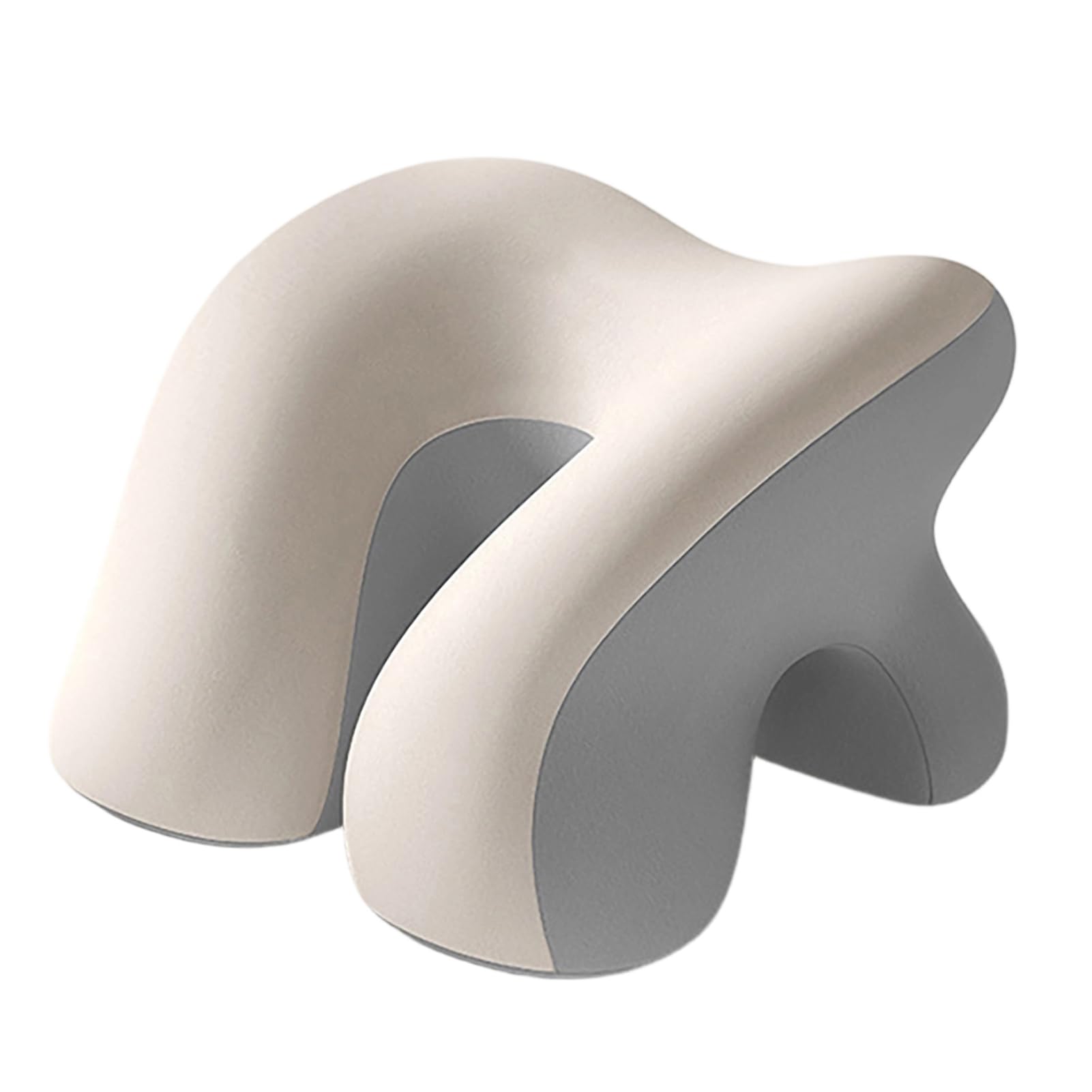newuzis Ergonomic Desk Nap Pillow With Arm Hole – Memory Foam Lunch Break Support Pillow For Office, Classroom, Travel, Washable Cover – Prevents Arm Numbness, Curved Surface Grey & White