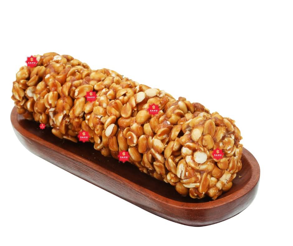 Image of SAHU GAJAK BHANDAR Ginger Flavor Round Peanut Chikki Snacks 500 Gm