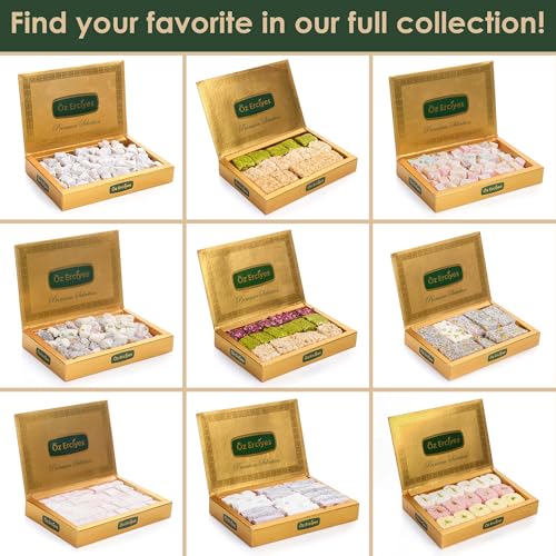 Turkish Delights Candy Gift Box – Mixed Sultana Turkish Delight with Pistachio Center, Strawberry, Milky & Banana Lokum, Traditional Turkish Food Sweet, 17.6 oz (500g) (Sultana Roll) - image 8
