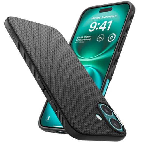 Capa Spigen para iPhone 16, Liquid Air Armor projetada para Apple iPhone 16 - preto fosco