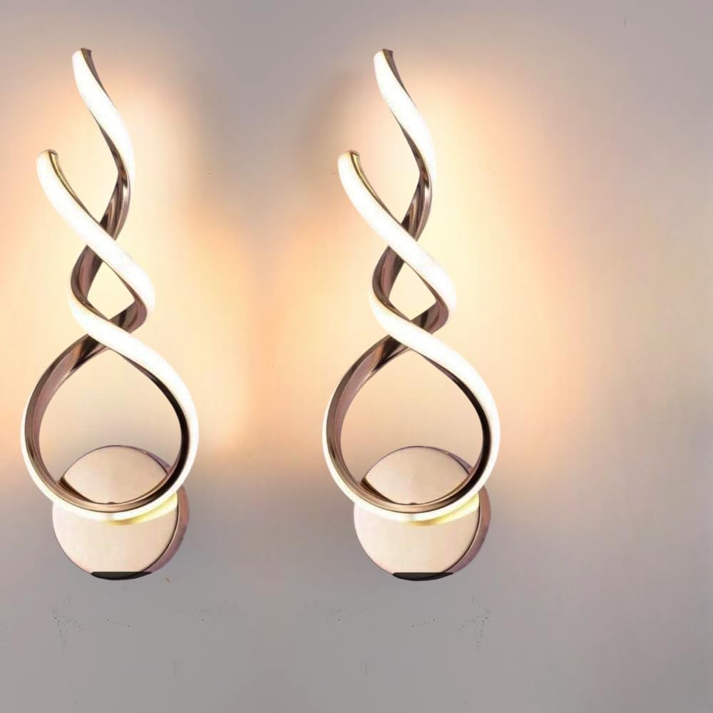 Groeien Pack of 2 | Modern 3 Color LED Wall Sconce Infinity Glow Wall Light for Bedroom Living Room Corridor Lighting Fixtures Wall Mount(Warm+Natural+Coolwhite)(Infinity Glow, 2)