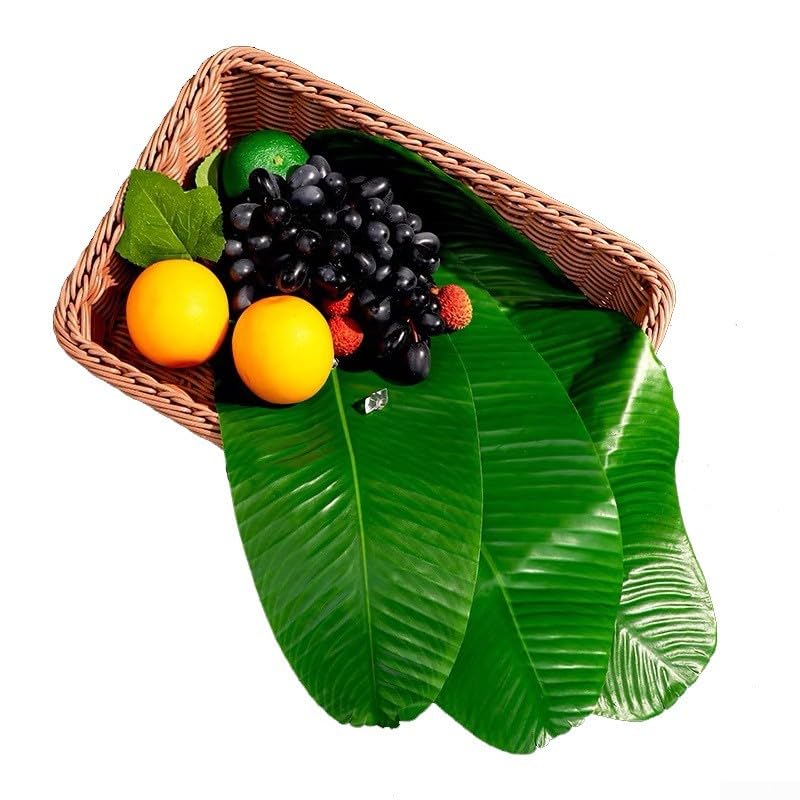 6PCS Simulation Banana Leaf Place Mats, Large Artificial Banana Leaves, Simulation Plant Table Mat For Home Party Beach Decor