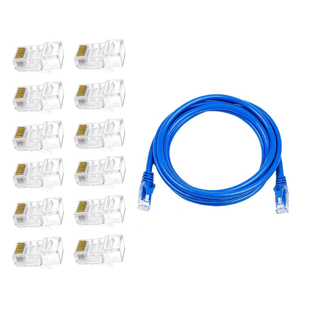 CRAFTS HAVELI Networking Tool Kit Combo RJ 45 Connector 12pc & 1Mtr LAN Patch Cable-image-45