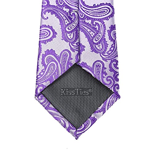 Image of KissTies Mens Paisley Tie And Pocket Square Necktie Sets