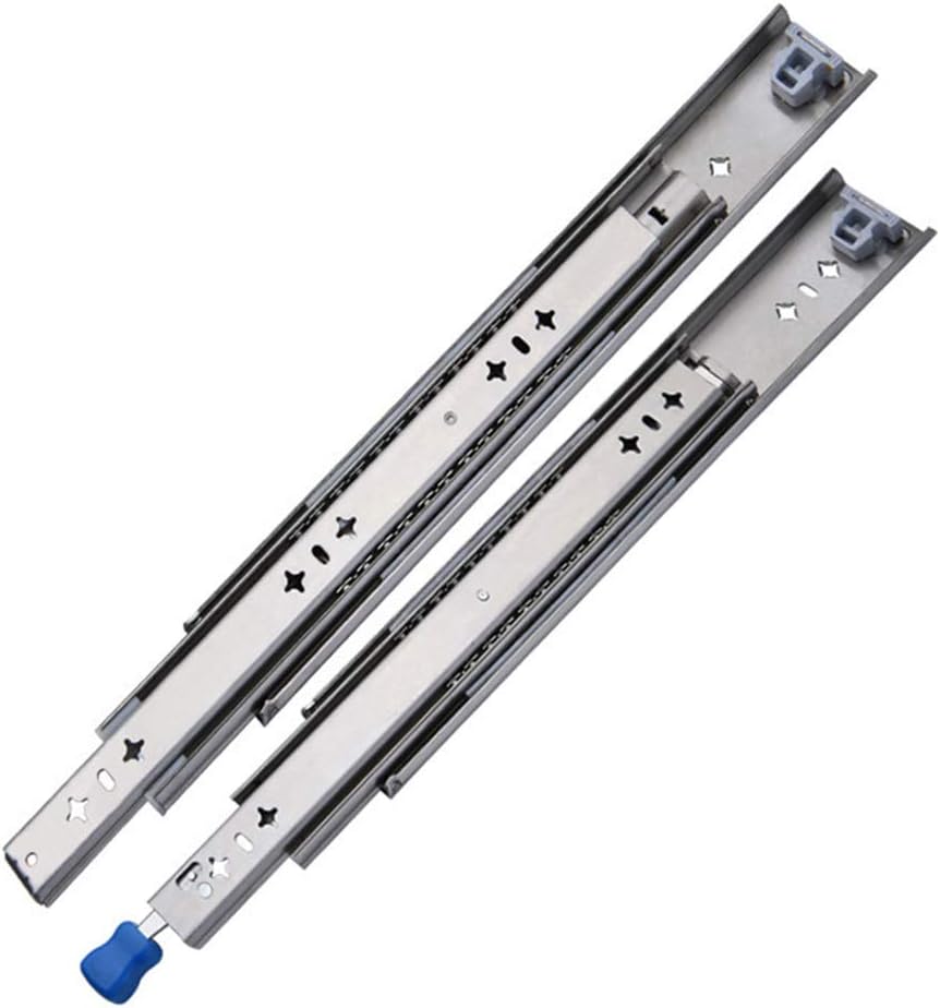 Flsdj Kjl Industrial Ball Bearing Drawer Slide, Full Extension Heavy Duty Three Section Drawer Slide With Safety Lock, Side Mounted