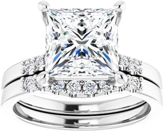 3-5 CT Moissanite Wedding Anniversary Ring for Women | Cathedral Accented Solitaire Engagement Ring, Christmas Gifts | 925 Sterling Silver, 10K/14K/18K Solid Gold & Size 4-12