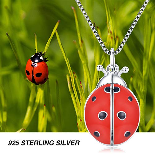 Ladybug Locket Necklace That Holds Pictures 925 Sterling Silver Ladybug Necklace Jewelry Gifts for Women Mother Birthday3
