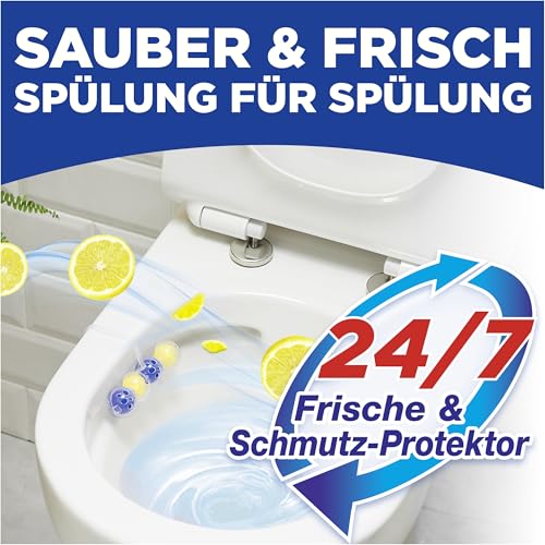 WC Frisch Kraft Aktiv Duftspüler Lemon (10er Pack), WC Reiniger sorgt für Reinigung bei jeder Spülung, Duftsteine für langanhaltend frischen WC Duft 6