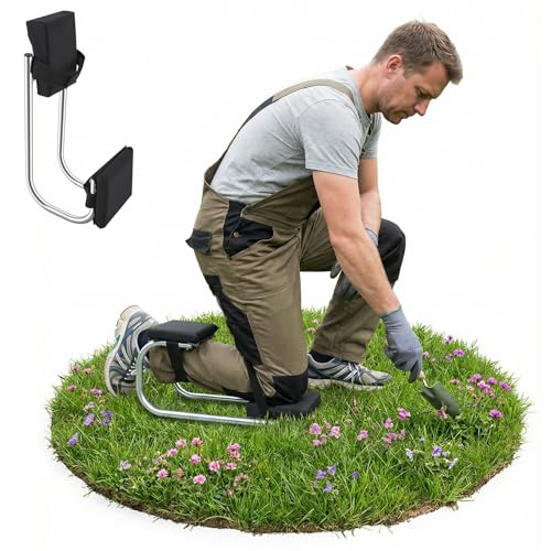 Stabile Alu-Kniebank mit Knieschoner & Sitzfunktion für Gartenarbeit – Ergonomischer Kniesitz für Bodenarbeit & Pflege, geeignet für Körpergröße ca. 160–195 cm, ideal für Garten, Bau und Handwerk