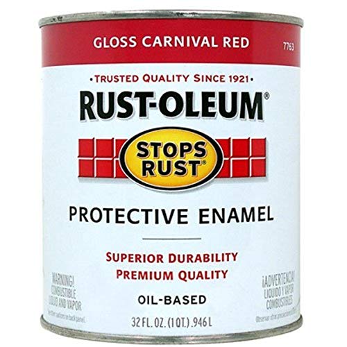 Image of Rust-Oleum Stops Rust Brush On Protective Enamel Paint, Gloss Carnival Red