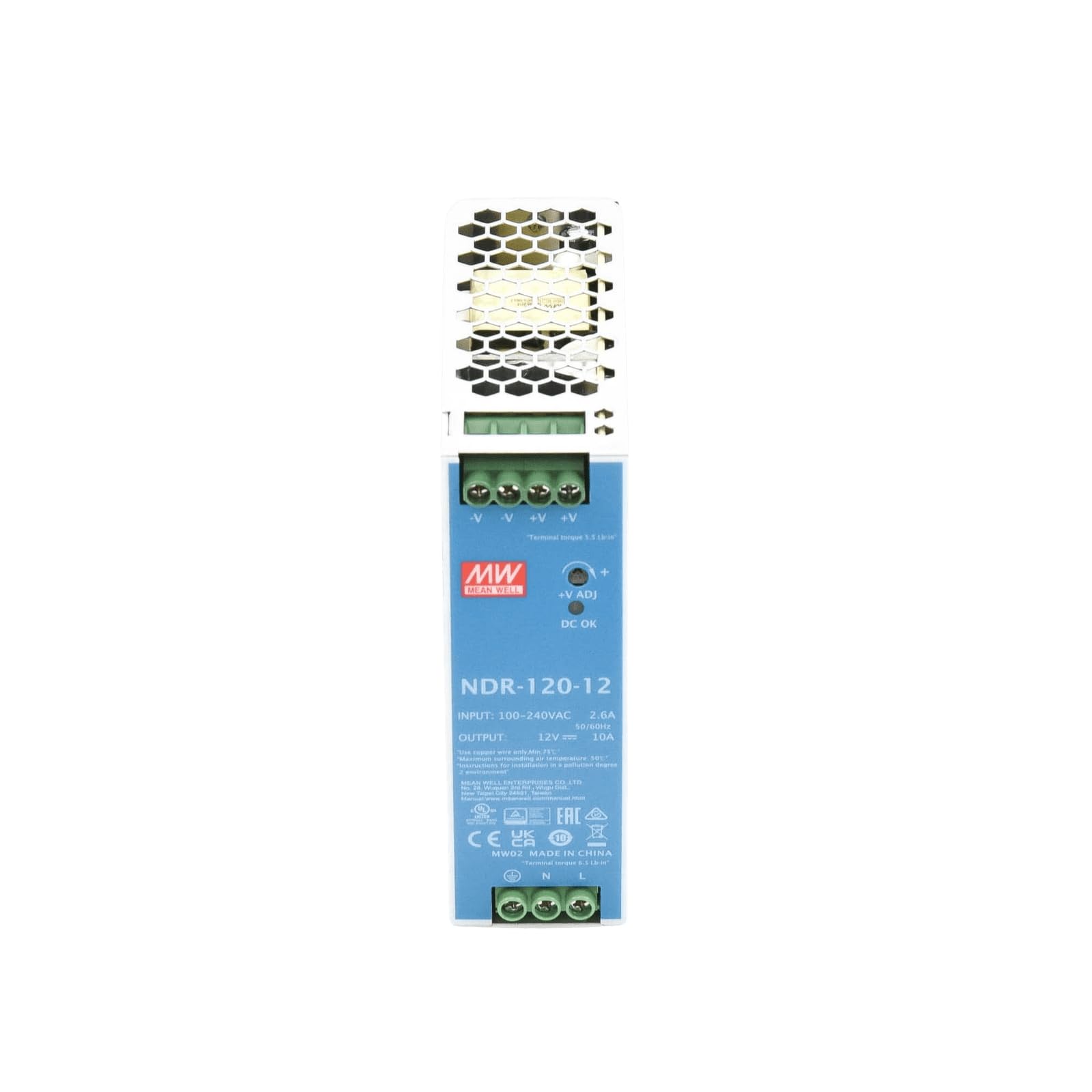 MeanWell NDR-120-12 120W 12V 10A Alimentation Din Rail DIN-RAIL