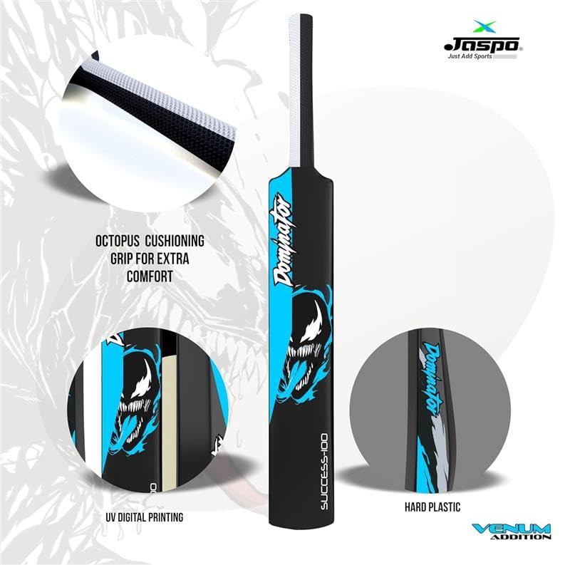 Image of Jaspo Venom Dominator Full Size Cricket Kit for Adults | 34″ Cricket Bat, Ball with Stumps & Bails with Kit Bag | Suitable for Wind Ball & Tennis Ball (Venom Domintor Full Size Kit)