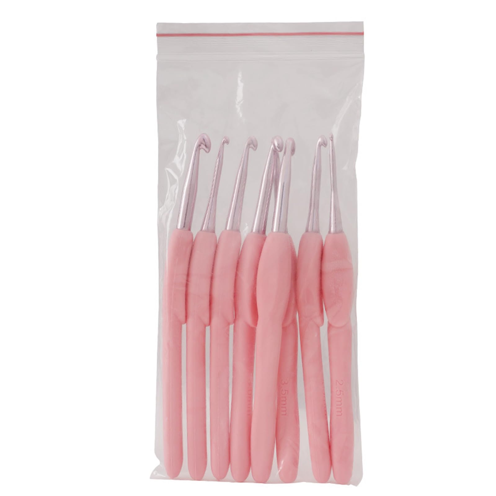 8Pcs Beginner Crochet Hook 2.5mm-6.0mm Ergonomic Crochet Hook Long Handle Needle for Crocheting Project Ergonomic