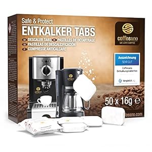 Coffeeano 50x Entkalkungstabletten XL für Kaffeevollautomaten und Kaffeemaschinen. Entkalkungs-Tabs kompatibel mit Jura…