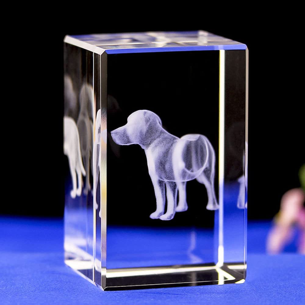 Rzeźbiona figurka psa 3D - przezroczyste szkło kryształowe rękodzieło ozdoba do dekoracji domu