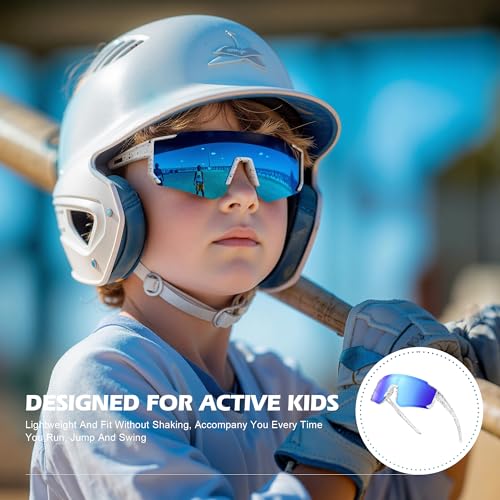 Image of Fanshen Youth Baseball Sunglasses for Kids - Polarized Sunglasses Softball Cycling for Boys Girls Ages 3-12 UV Protection