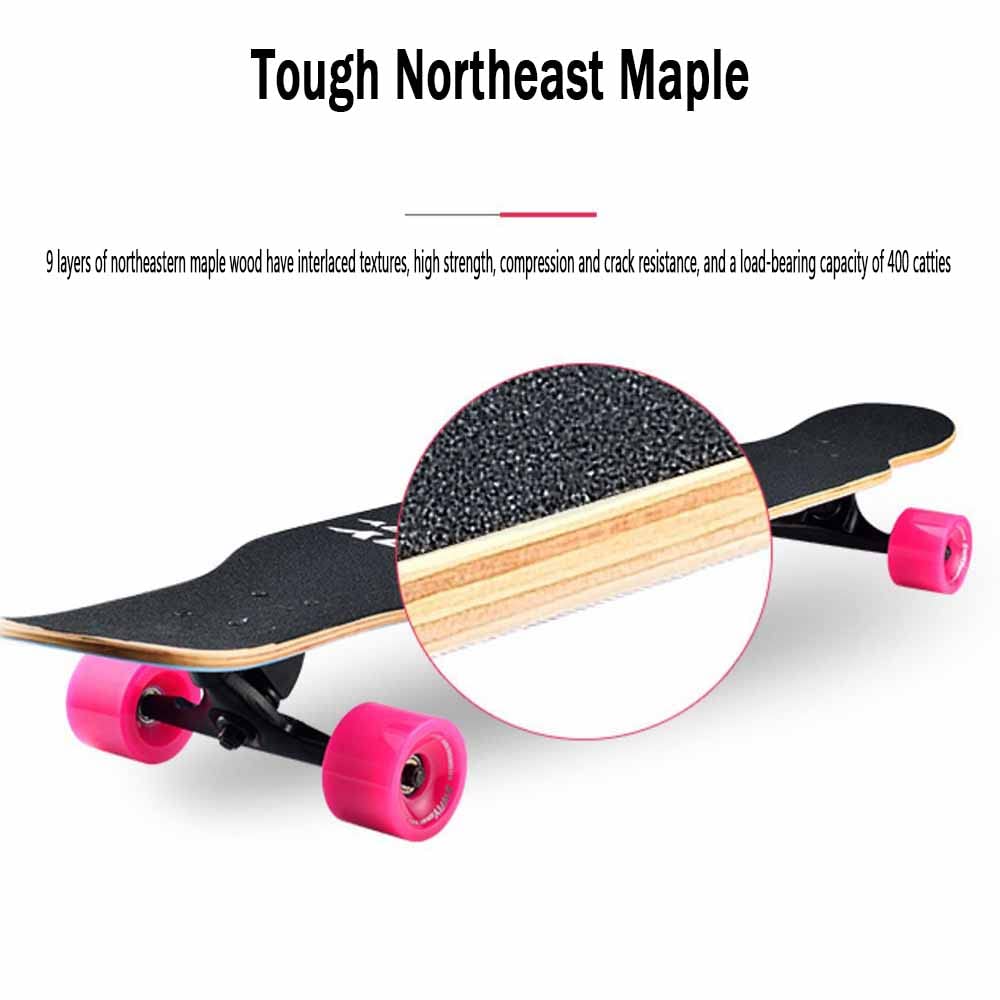 Planche à roulettes Skateboard Complètement assemblé 42" x 9" | Pont en érable à 9 Couches | Conçu pour Les Filles | Outil de Patinage Gratuit 【Couleur et sélection de Motif】
