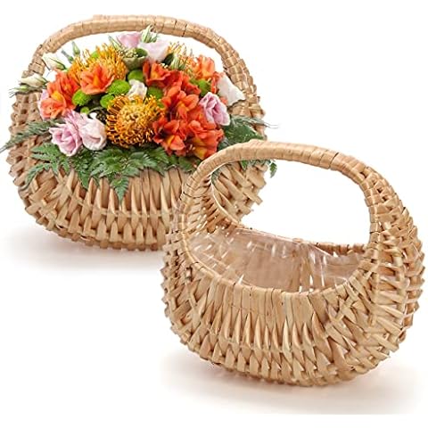 Lyellfe Wicker Basket Set with Handle Cover