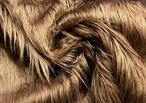 Tissu en fausse fourrure luxe châtaigne 150x50cm pour couture fausse fourrure