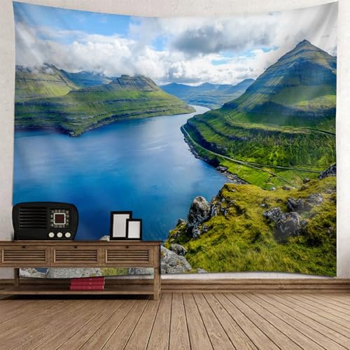 Tapisserie murale nature grande taille pour décoration de chambre moderne